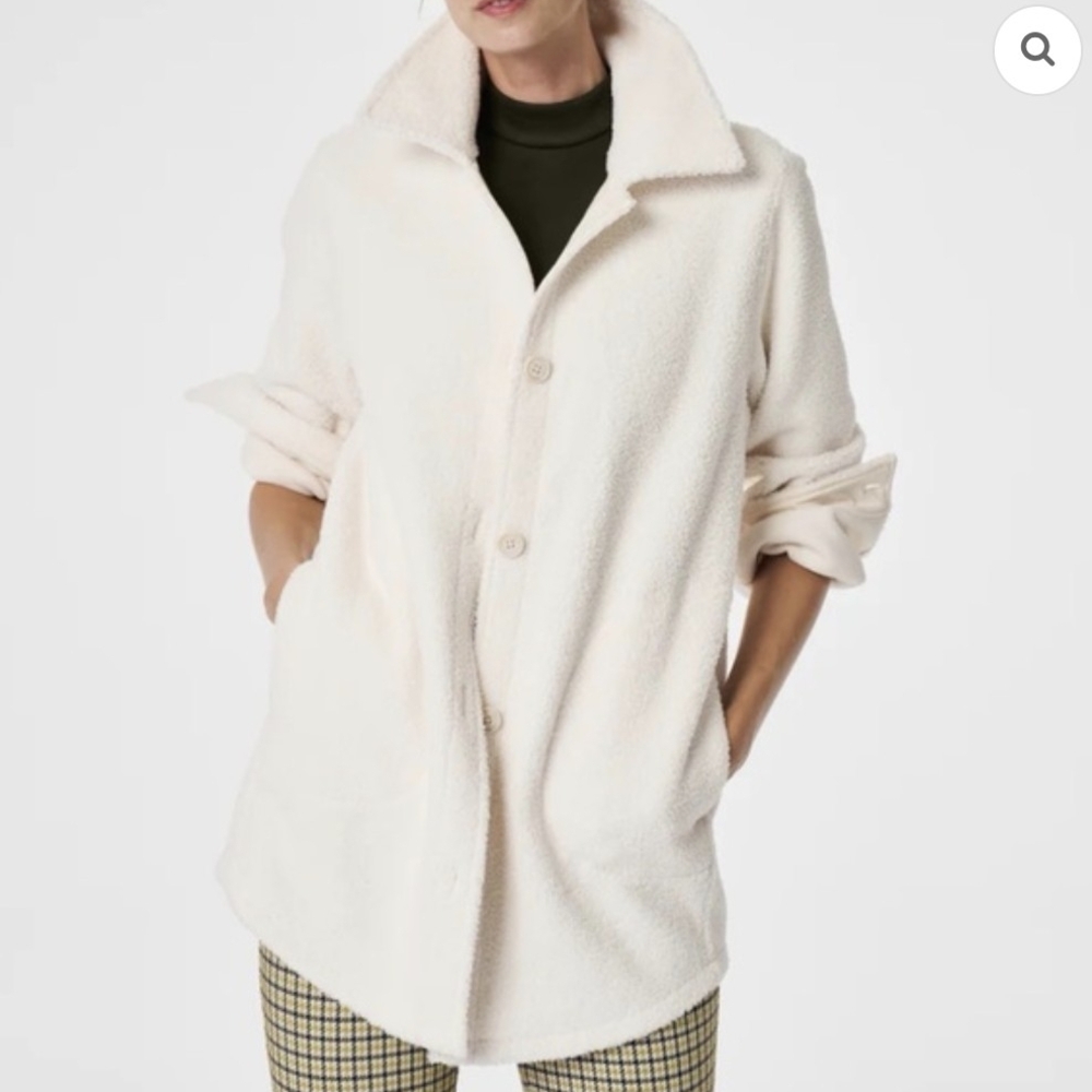 SPANX Cream Teddy Jacket